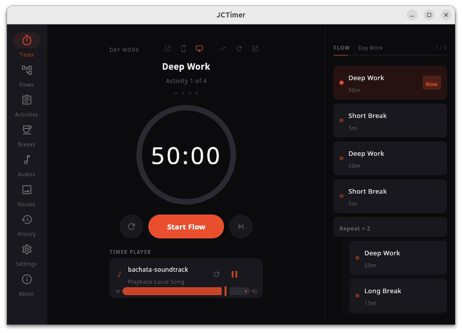 JCTimer Desktop desktop mode